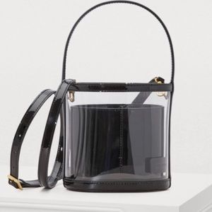 Staud Bissett Black & Clear Bucket Bag